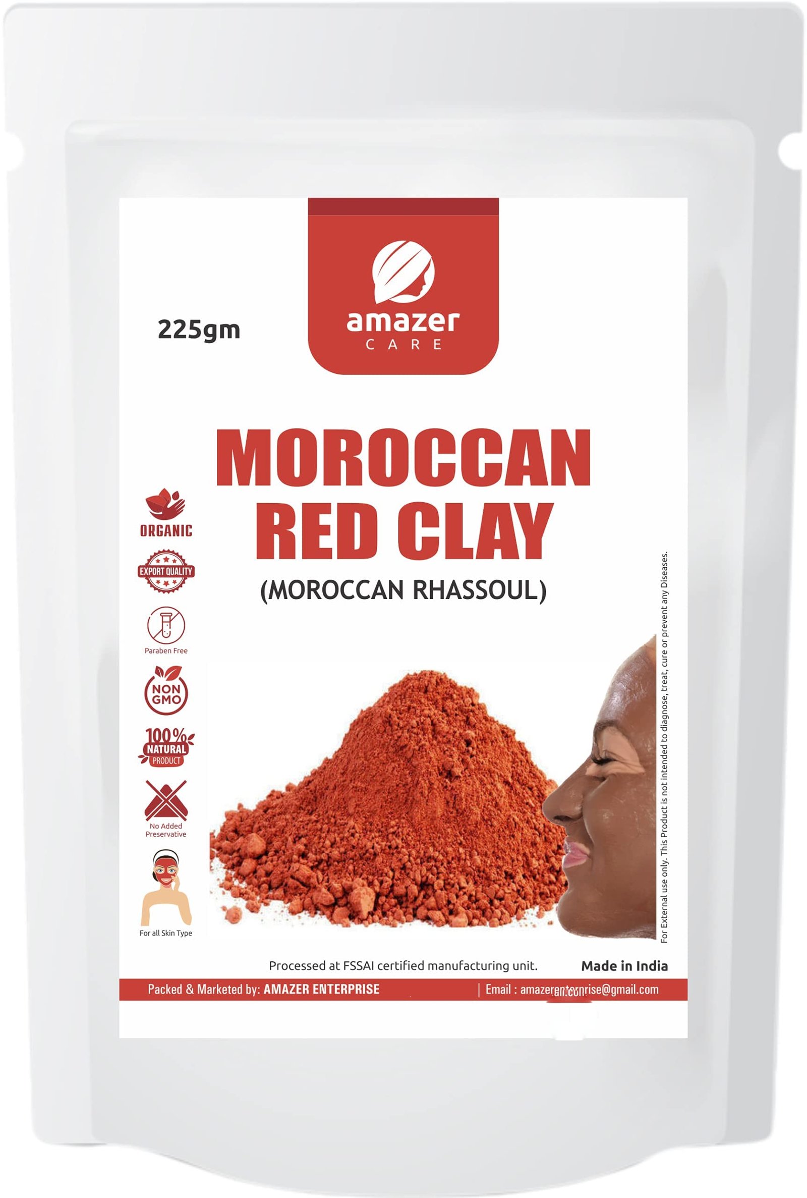 AmazerCare Moroccan Red Clay Powder
