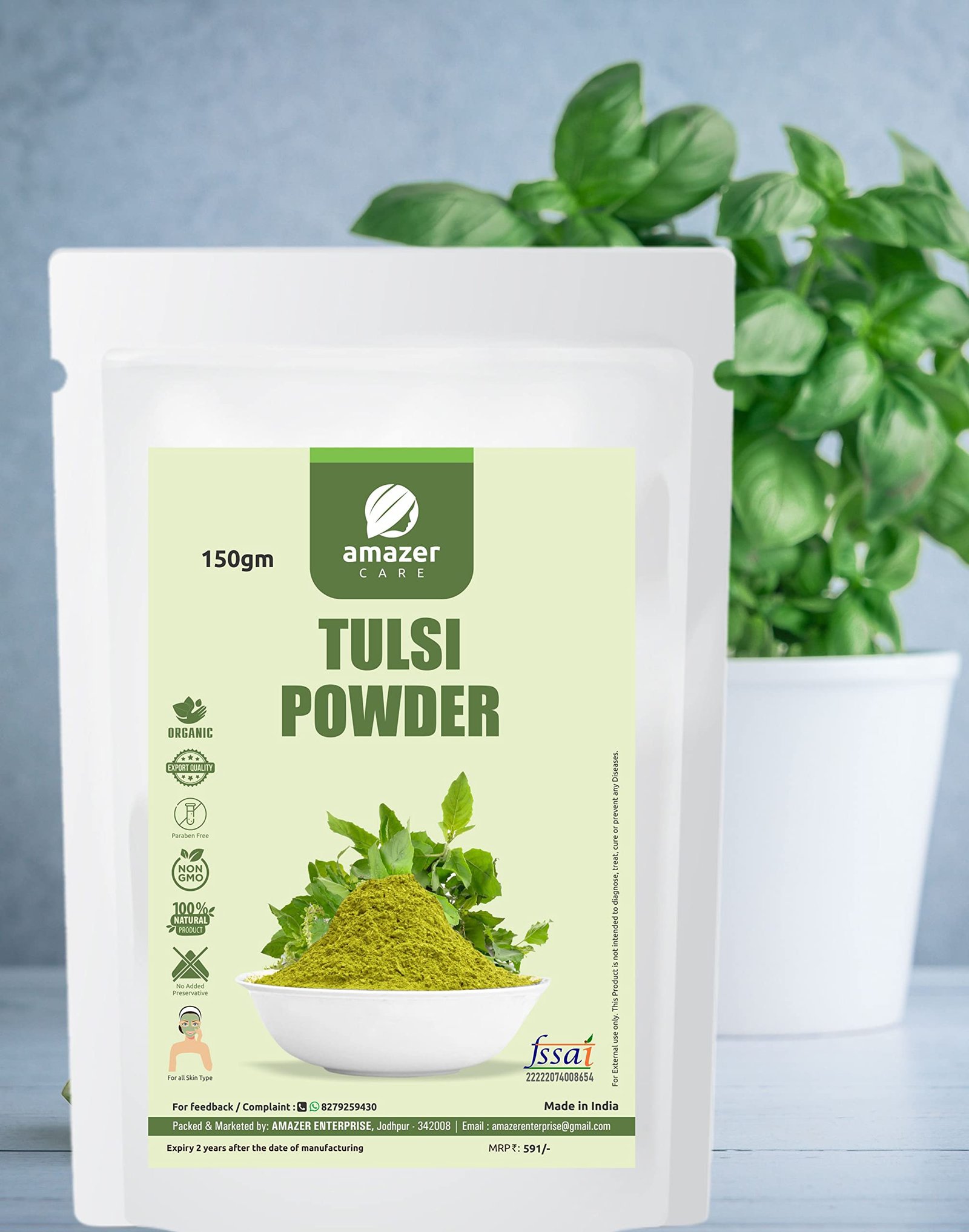 AmazerCare Natural Tulsi Powder