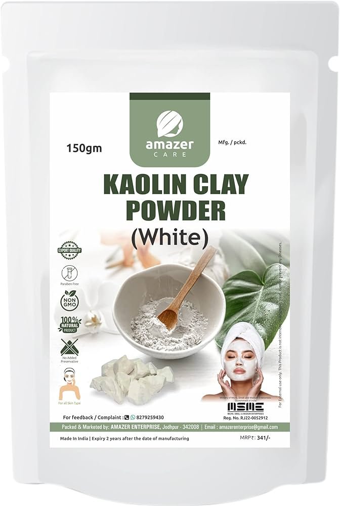 AmazerCare Natural White Kaolin Clay Powder