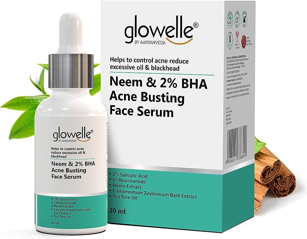 Aryanveda Glowelle - Neem & 2% BHA Acne Busting Face Serum