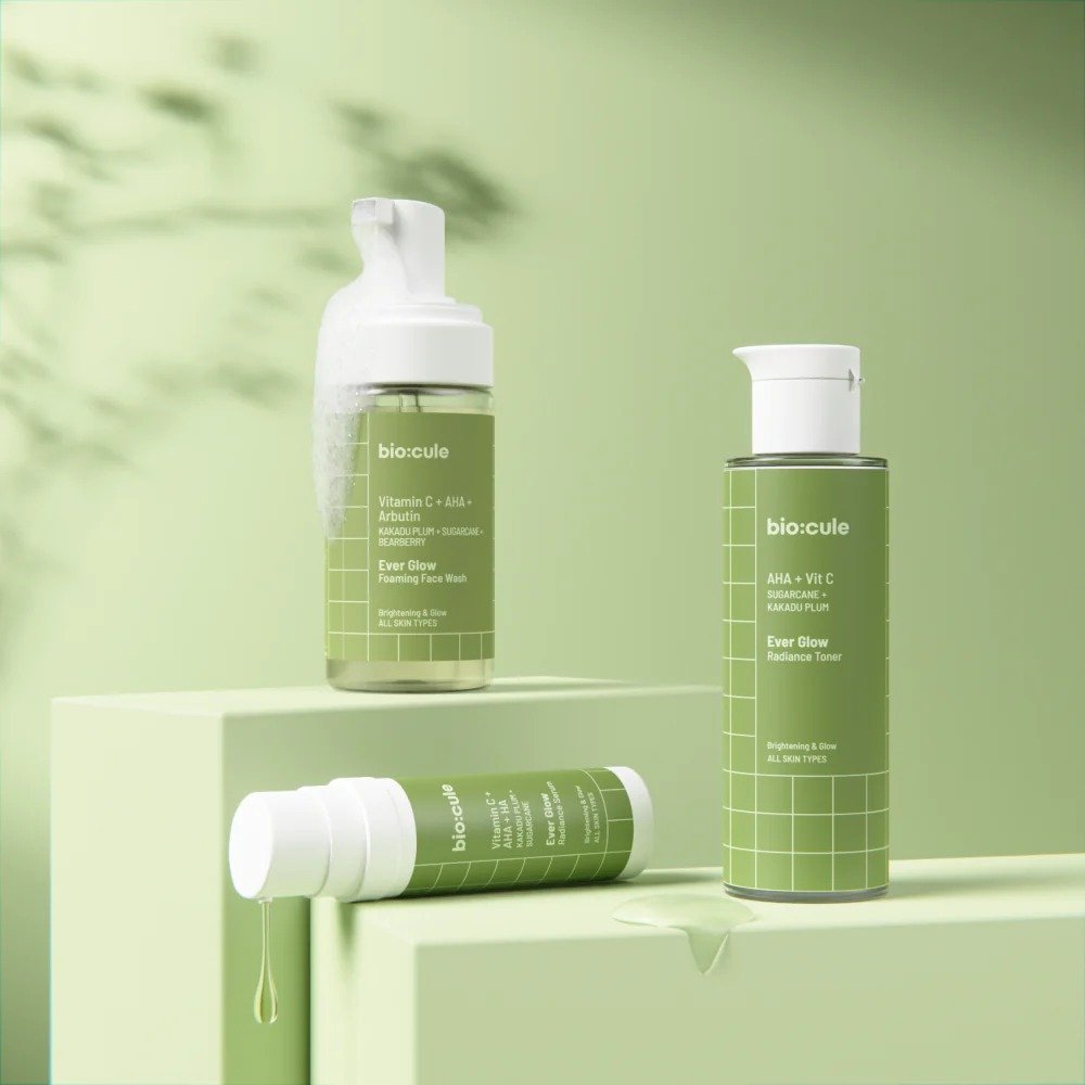 Biocule Ever Glow Face Wash + Toner + Serum for Glowing Skin