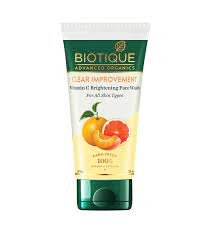 Biotique advanced organics clear improvement vitamin c brightening face wash 