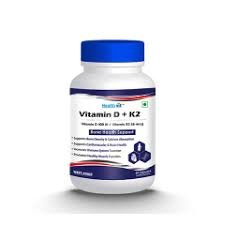 Healthvit Vitamin D-400 IU With Vitamin K2-55mcg For Bone Health Support