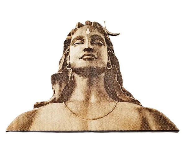 Isha Life Adiyogi Etched Wooden Stand 5 Inch - Medium