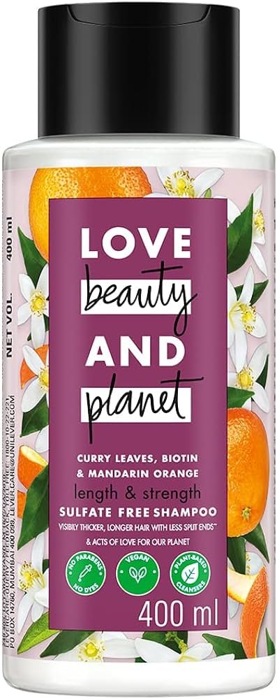 Love Beauty and Planet Curry Leaves, Biotin & Mandarin Sulfate Free Shampoo
