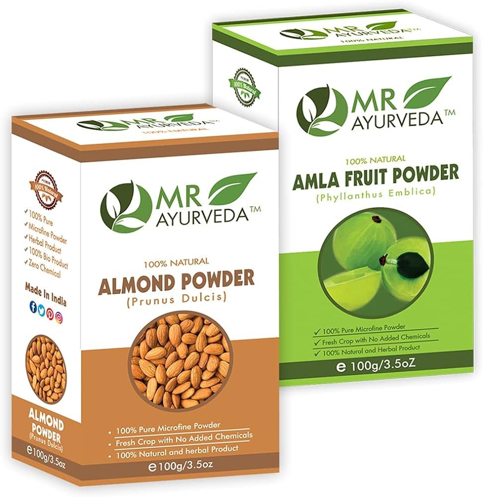 MR Ayurveda Almond Powder and Amla Powder - Combo Pack