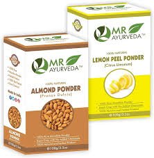 MR Ayurveda Almond Powder and Lemon Peel Powder - Combo Pack