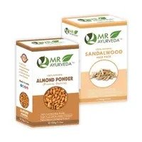 MR Ayurveda Almond Powder and Sandalwood Face Pack Powder  Combo Pack