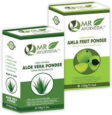 MR Ayurveda Aloe Vera Powder and Amla Powder - Combo Pack