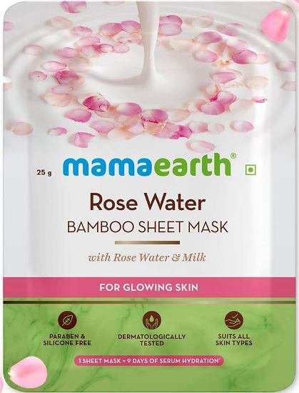 Mamaearth Rose Water Bamboo Sheet Mask with Rose Water and Milk