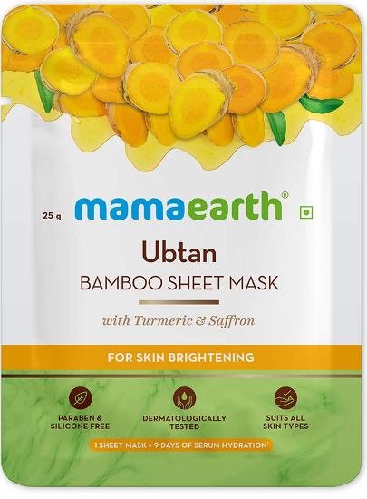 Mamaearth Ubtan Bamboo Sheet Mask with Turmeric and Saffron