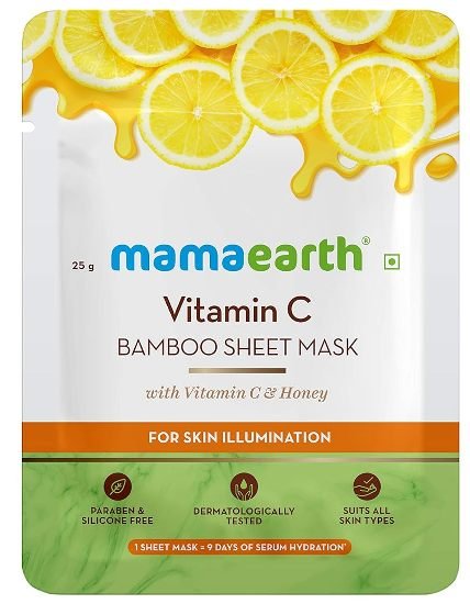Mamaearth Vitamin C Bamboo Sheet Mask with Vitamin C and Honey 