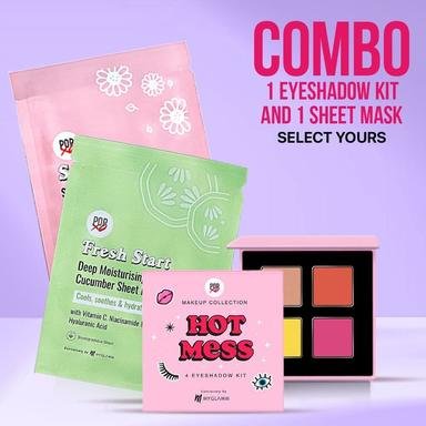 MyGlamm POPxo Sheet Mask + POPxo Eyeshadow Kit