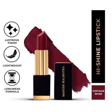 MyGlamm Manish Malhotra Hi-Shine Lipstick - Vintage Wine