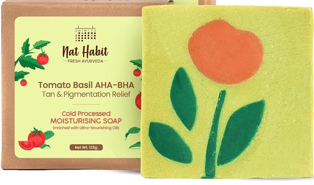 Nat Habit Cold Processed Tomato Basil AHA-BHA Moisturising Soap