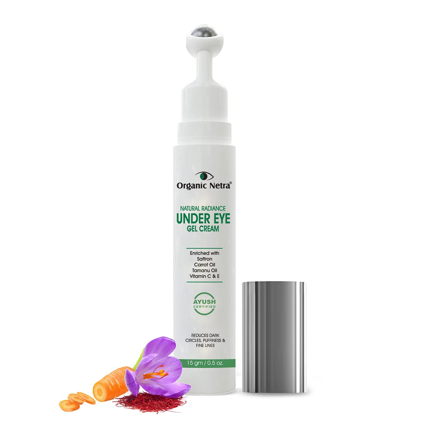 Organic Netra Natural Radiance Under Eye Roll On Gel Cream