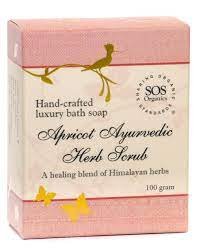 SOS Organics Apricot Ayurvedic Herb Scrub Luxury Bath Soap