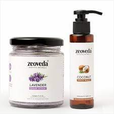 Zeoveda Lavender Sugar Scrub + Coconut Face Wash Combo