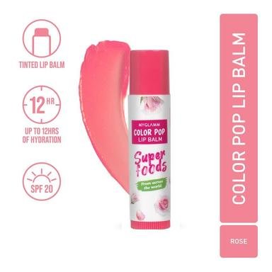 MyGlamm SUPERFOODS Color Pop Lip Balm - Rose