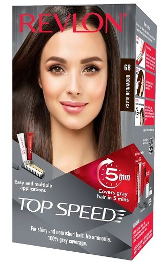 Revlon Top Speed Hair Color for Women Brownish Black 68