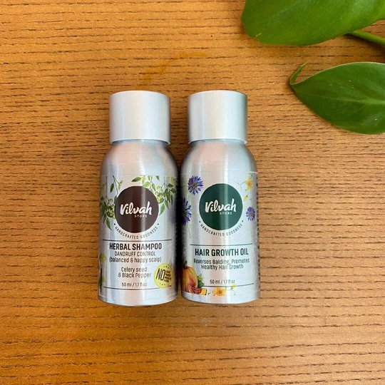 Vilvah Stores Herbal Shampoo And Hair Growth Oil
